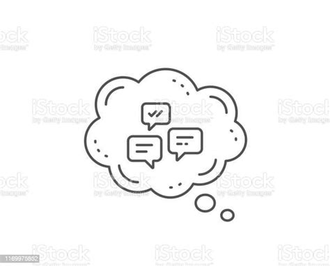 Chat Messages Line Icon Conversation Or Sms Vector Stock Illustration