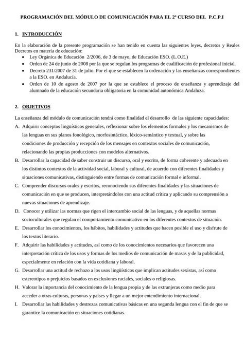 PDF PROGRAMACIÓN DEL MÓDULO DE COMUNICACIÓN PARA EL 2º ña es sites