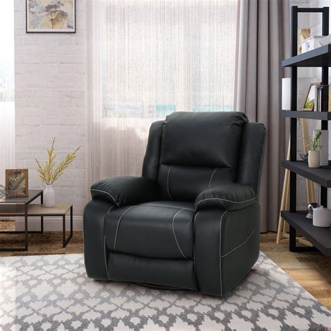 Classic Tufted Leather Swivel Recliner Nh865403 Noble House Furniture