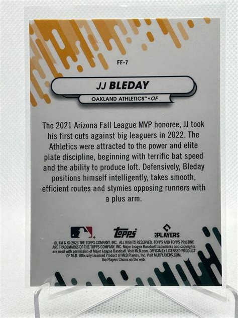 Topps Pristine Fresh Faces Jj Bleday Rc Oakland Athletics Ff Ebay