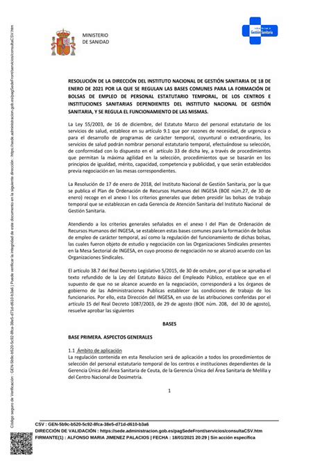 Pdf Ministerio De Sanidad Resoluci N De La Principios De