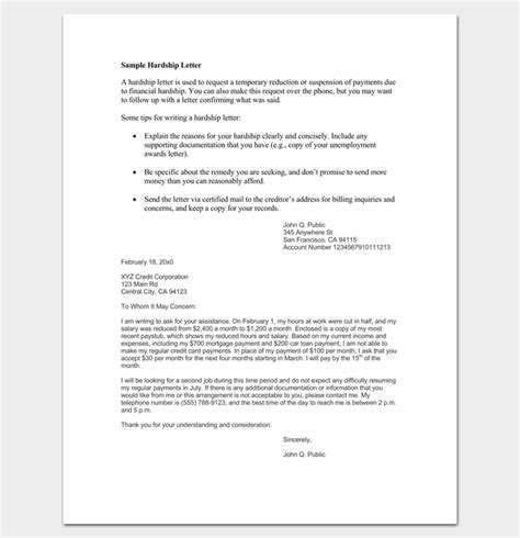 Hardship Letter Template 10 For Word Pdf Format