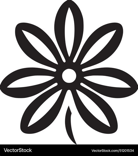 Daisy - black and white Royalty Free Vector Image