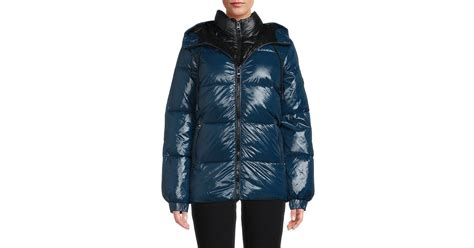 Michael Michael Kors Recycled Polyester Puffer Coat In Blue Lyst