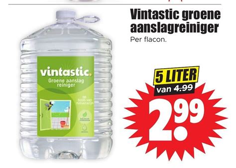 Vintastic Groene Aanslagreiniger Per Flacon Liter Aanbieding Bij Dirk