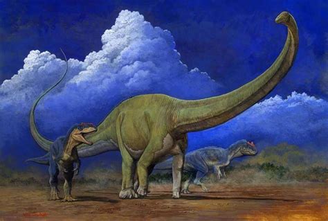 A Pair Of Allosaurus And Diplodocus By Takashi Oda Prehistoric