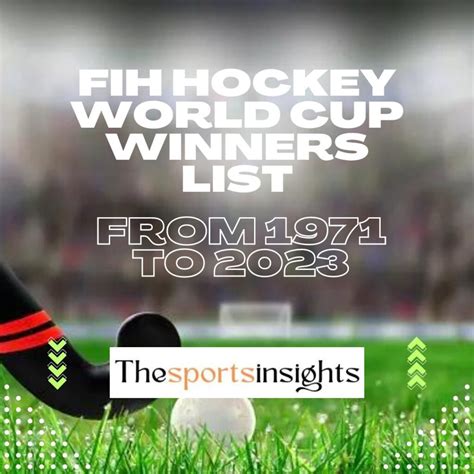 FIH Hockey World Cup Winners List from 1971 to 2023