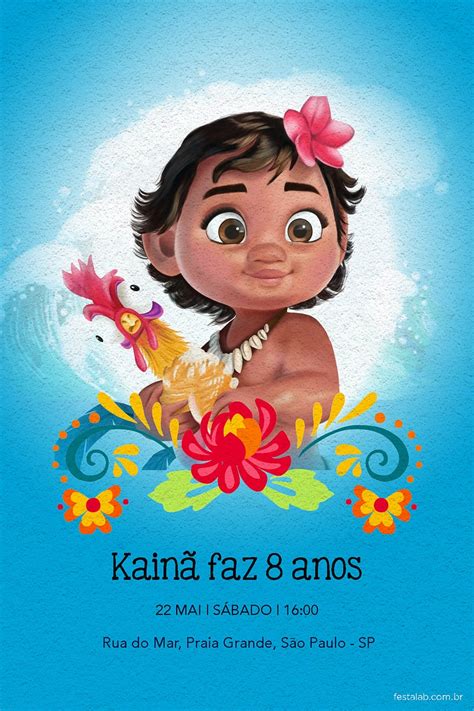 Criar Convite De Anivers Rio Convite Moana Pets Festalab