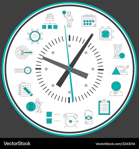 Time management clock Royalty Free Vector Image