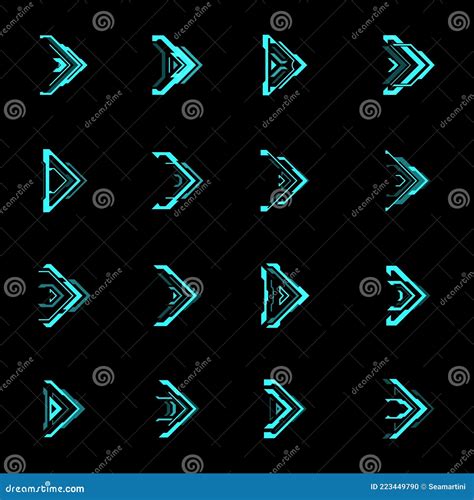 Hud Futuristic Arrows And Navigation Pointers Stock Vector