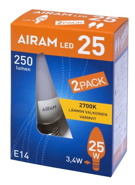 Airam Led Kynttilä Opaali 3 5w E14 250 Lm 15 000h 250lm E14 Kanta