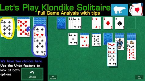 Lets play Klondike Solitaire Full Game Analysis with tips - YouTube 