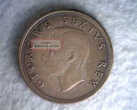 South Africa 5 Shilling 1949 Large Silver British Coin (stock 0642)