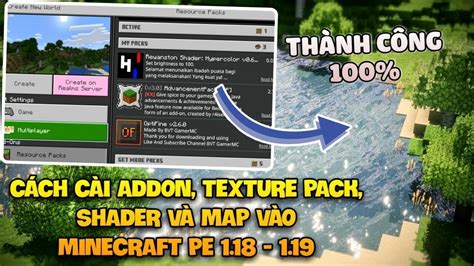 Cách Cài Addon Texture Pack Shader Map Vào Minecraft Pe 119 Mới