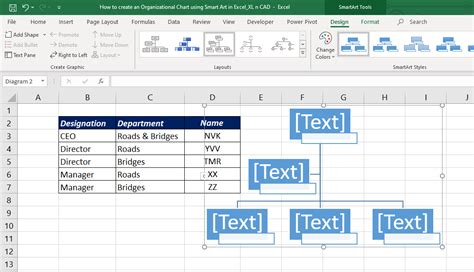 How To Create An Organizational Chart In Excel Xl N Cad