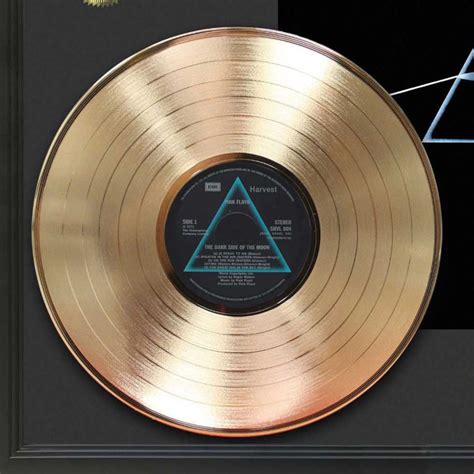 Pink Floyd Dark Side Of The Moon Framed Gold Record Lp Display C3