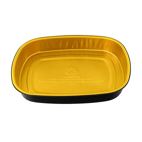 High Quality Black And Gold Foil Trays Disposable Smooth Wall Aluminum