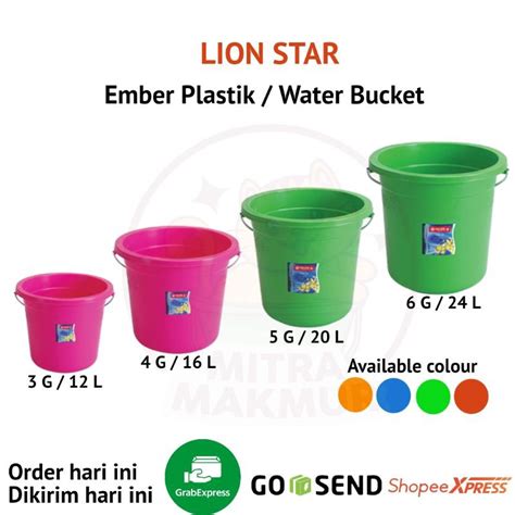 Jual LION STAR Ember Plastik 12 16 20 24 Liter Indonesia Shopee Indonesia