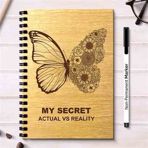 journal diary ideas | notebook ideas with wooden cover