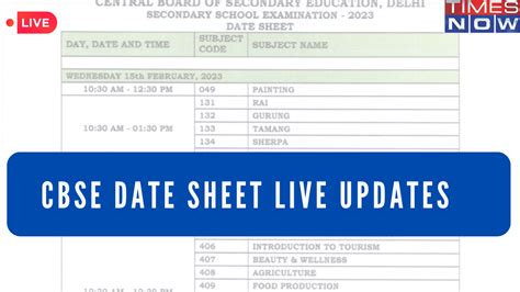 Class Cbse Board Exams Date Sheet Highlights Cbse