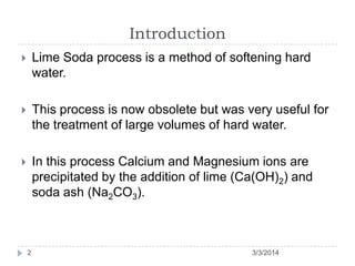 Lime Soda Process - Softening Of Water | PPT