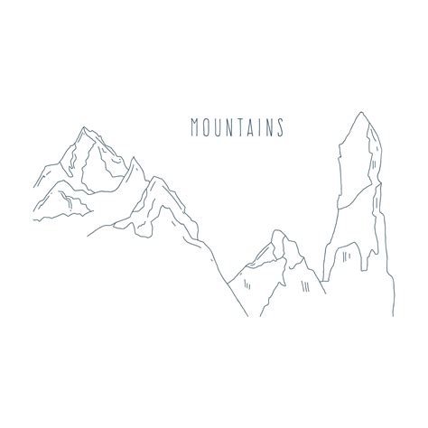 Premium Vector Hand Drawn Mountains