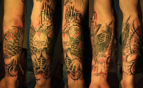 in flames tattoo sleeve by Unibody on DeviantArt | Flame tattoos, Tattoos, Sleeve tattoos