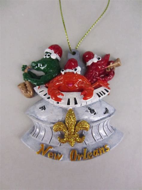 Alligator Crab And Crawfish Superdome Ornament Mardi Gras Creations