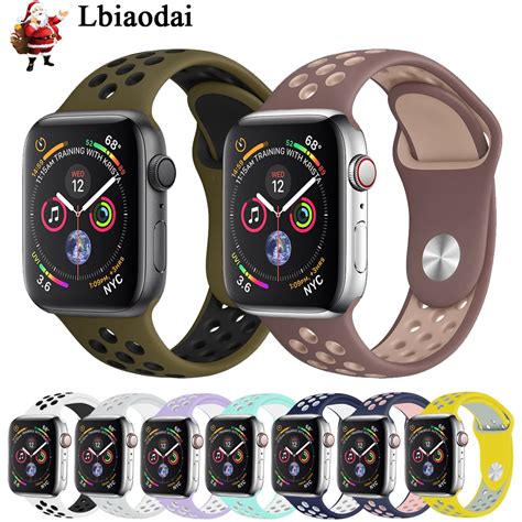 Silicone Sport Strap for Apple Watch 4 band 44mm 40mm iwatch Series 4 3 ...