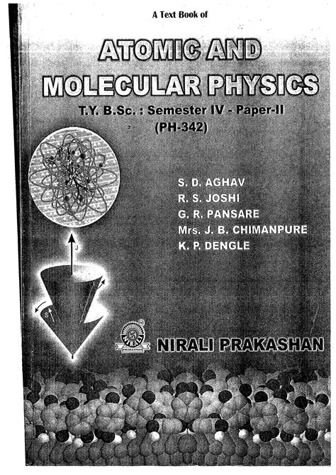 Atomic And Molecular Physics Nirali Prakashan Bsc Book Bsc Physics