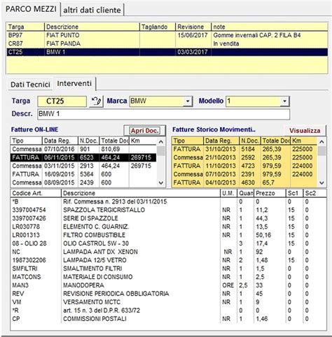 Software Per Officine Autoriparatori Gestione Schede Automezzi E