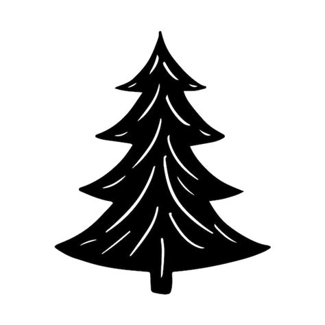 Premium Vector | Christmas tree in doodle style. hand drawn sketch of a