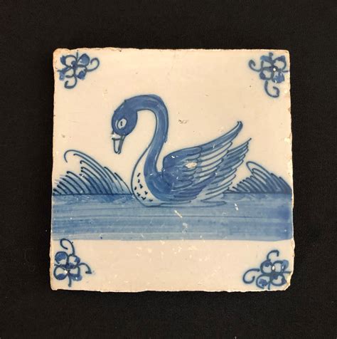 Old Delft Blue Swan Tile From The S Netherlands Pls Click