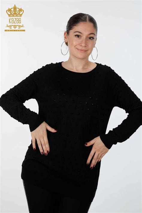 Vente En Gros De Pull En Tricot Pour Femmes Manches Pois Brod Es De