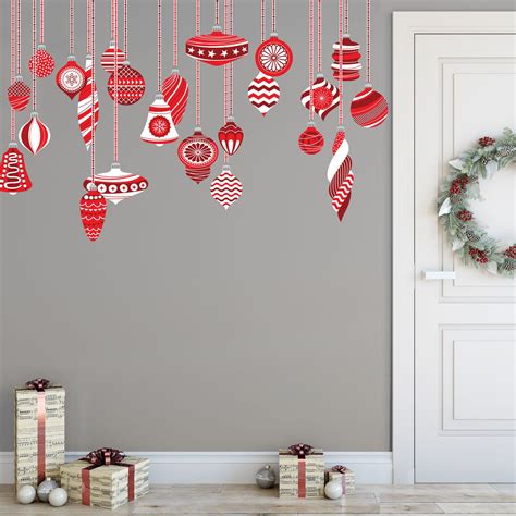 Vintage Ornaments Wall Decals Christmas Wall Decor Reusable Wall