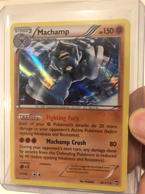 Pok Mon Tcg Machamp Furious Fists Promo Cosmos Holo Rare Lp To