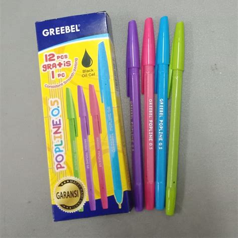 Jual Pulpen GREEBEL Popline 0 5mm VARIAN WARNA 1 PACK Isi 12 1Pcs