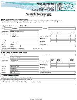 Fillable Online Planning Application Forms Planning Applications Fax