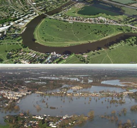 Uk Floods Before And After Images Along The Thames Bbc News