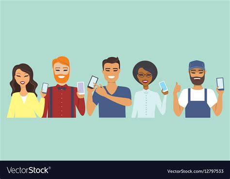 People Using Smart Phones Royalty Free Vector Image