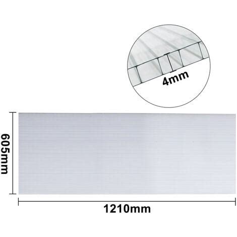 VINGO 14x Polycarbonat Hohlkammerstegplatten 60 5 X 121cm 4mm 10 25