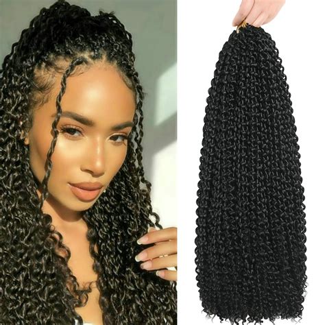 Futai Passion Twist Braiding Hair 18 Inch 7 Packs Black Butterfly Locs