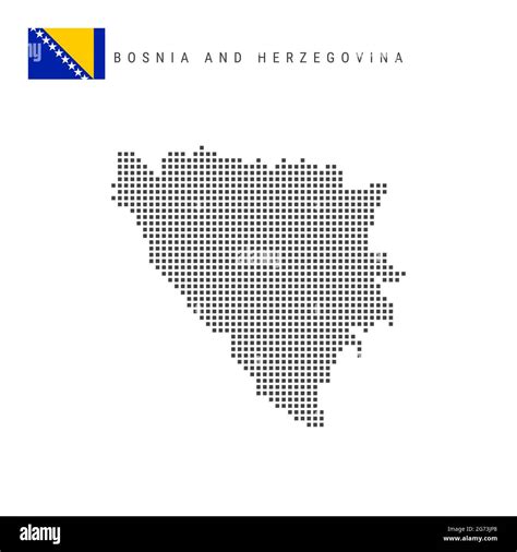 Square Dots Pattern Map Of Bosnia And Herzegovina Bosnian Dotted Pixel