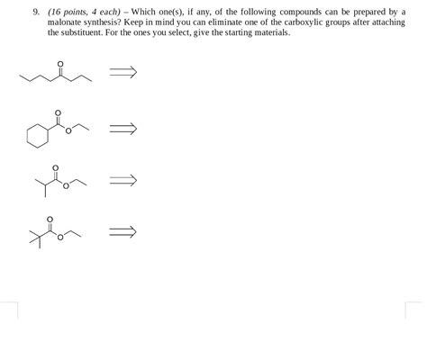 Solved Which of the following can be produced using malonate | Chegg.com