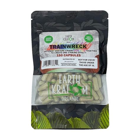 1 Kilo Trainwreck Kratom Capsules Earth Kratom