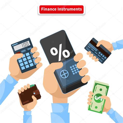 Calculadora De Instrumentos Financieros Smartphone Money Vector De