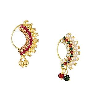 Buy Sukai Jewels Traditional Maharashtrian Non Pierced Nath Nose Ring