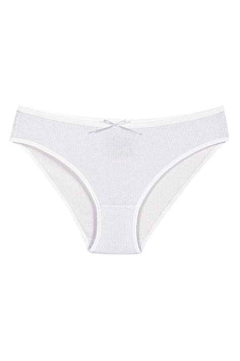 Kadın Beyaz 6 lı Paket Likralı Kaşkorse Bikini Külot