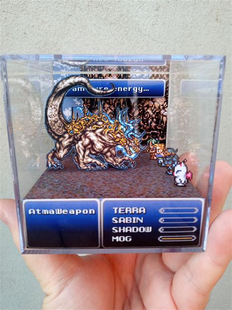 Final Fantasy Vi Ultima Atma Weapon 3d Cube Diorama Etsy