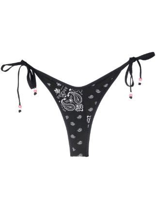 Mc Saint Barth Paisley Print Bikini Bottoms Farfetch